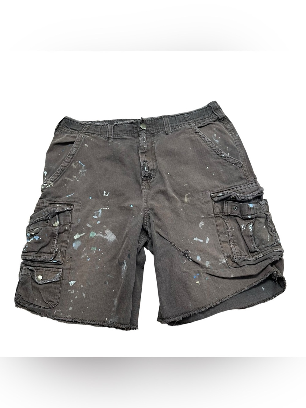 Fossil men’s cargo shorts thrashed grunge distressed street wear brown men’s 33